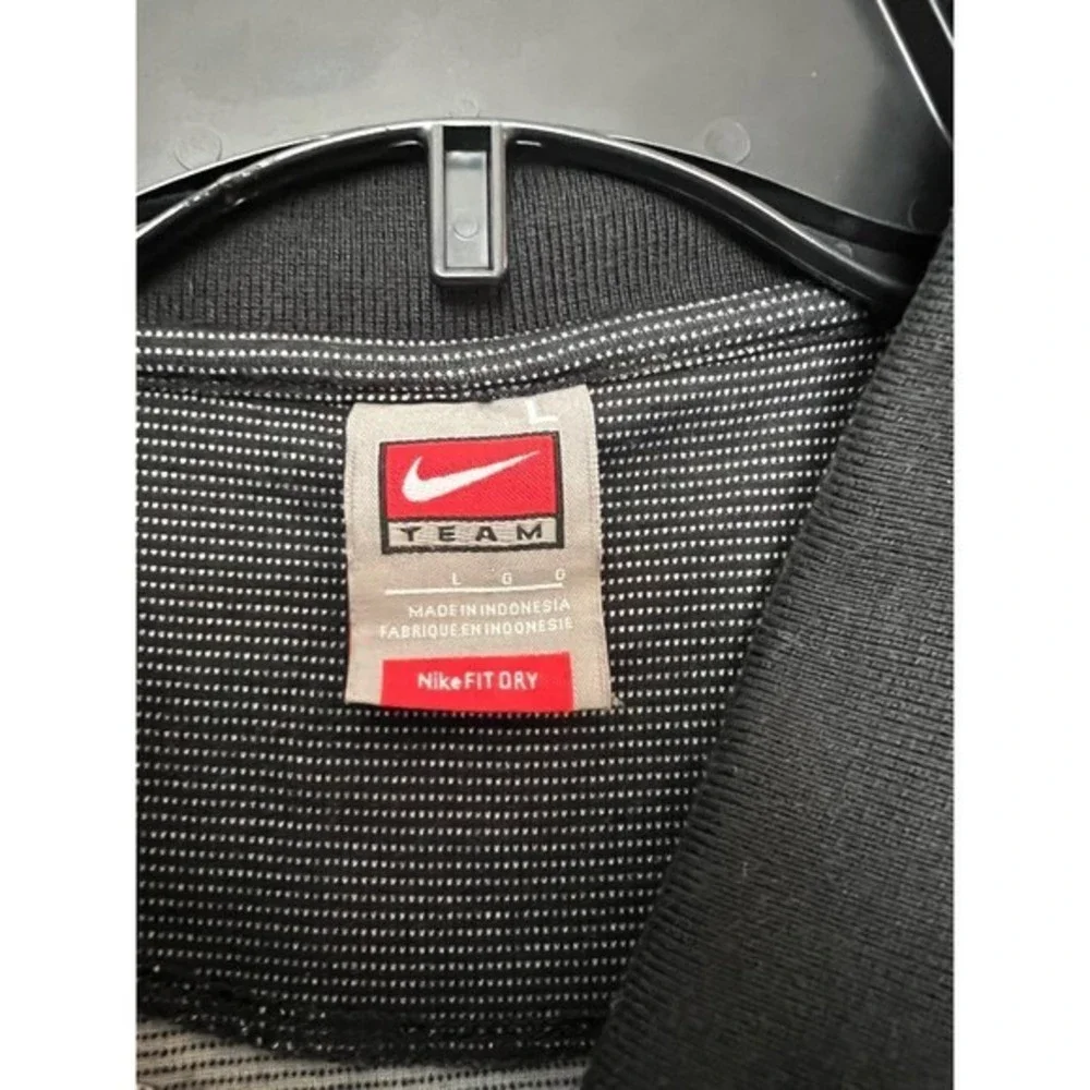 Nike polo shirt black and gray striped‎ size L